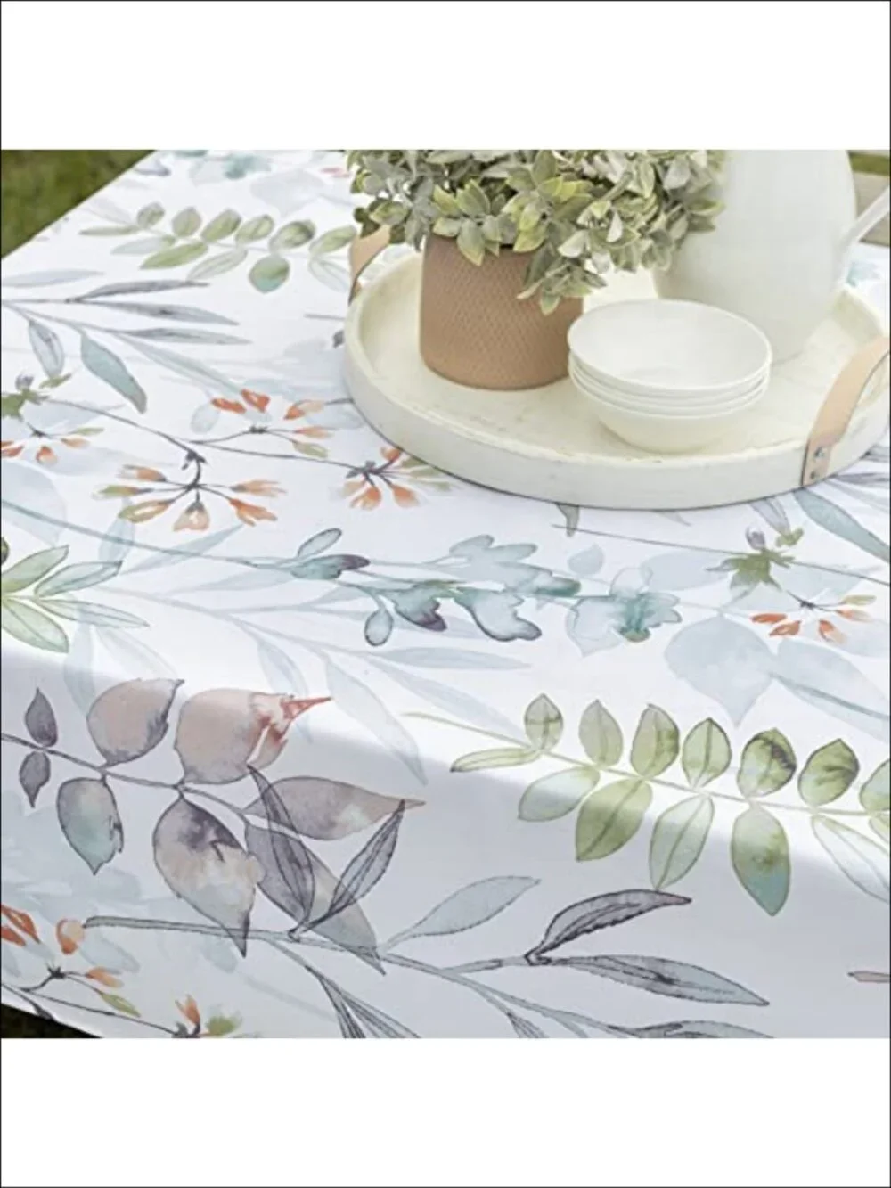 Spill Resistant Polyester Tablecloth 60x84 Rectangular for Indoor Outdoor Dining